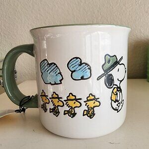 Peanuts 75th Anniversary Mug with Snoopy & Woodstock Design NEW with Tags NWT